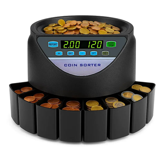 beitz bs9001 muenzzaehlmaschine schwarz euro muenzsortierer professionell automatisches zaehlen und sortieren aller euro muenzen displayanzeige