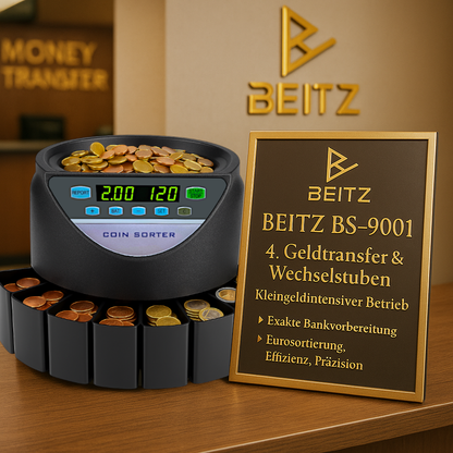 BEITZ BS-9001 Geldzählmaschine | Münzzähler | Münzsortierer