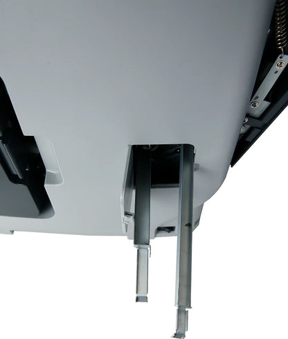 Detailaufnahme der BEITZ BS-3000 X3 Elite Seitenmechanik: Hebel/Verriegelung für Servicezugang und Wartung – ermöglicht schnelles Öffnen für Reinigung, Rollenprüfung und störungsfreie Zählvorgänge im Profi-Betrieb.