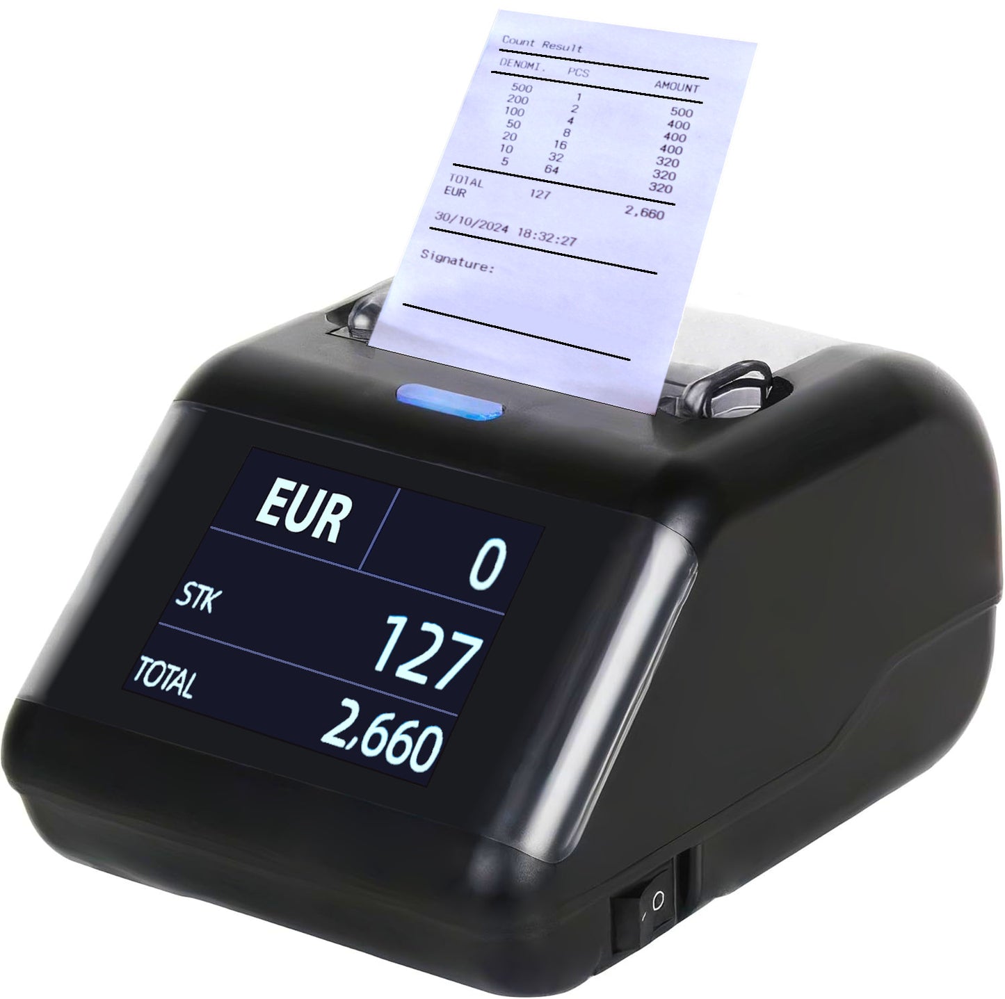 BEITZ BS-P30 Thermodrucker für Geldzählmaschinen – druckt automatisch Zählprotokolle mit Stückzahl, Währung, Gesamtbetrag und Datum. Kompatibel mit BEITZ BS-950A, BS-920A und BS-910A. Professioneller Belegdruck für transparente Kassenabrechnung und Dokumentation.