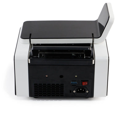 beitz bs1002 geldzaehlmaschine rueckansicht mit netzanschluss und schalter banknotenzaehler robust langlebig fuer buero und handel