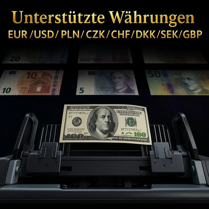 beitz bs910a geldzaehlmaschine unterstuetzte waehrungen eur usd gbp chf pln czk sek dkk banknotenzaehler international wertzaehler