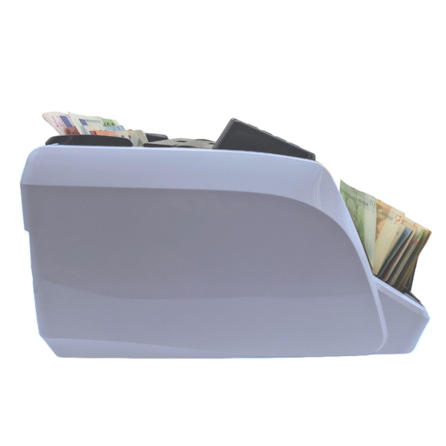 beitz bs910a geldzaehlmaschine seitenansicht kompakt modernes design banknotenzaehler wertzaehler falschgeldpruefer professionell