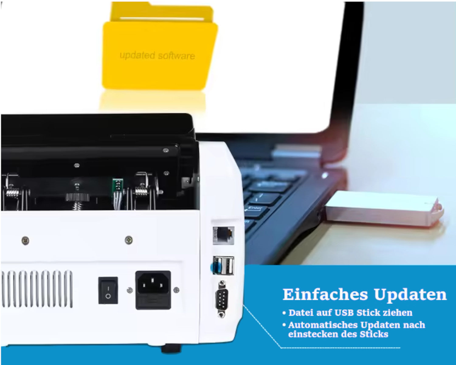 beitz bs910a geldzaehlmaschine usb update funktion software aktualisierung zukunftssicher banknotenzaehler ezb getestet