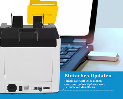BEITZ BS-950A Geldzählmaschine mit USB-Update-Funktion für Software-Updates, zukunftssicherer Banknotenzähler mit EZB-Standard