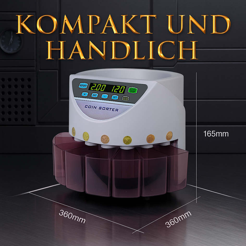 beitz bs9001 muenzzaehlmaschine grau mit digital display und durchsichtigen muenzbehaeltern robust und langlebig fuer den taeglichen einsatz