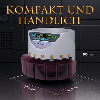 beitz bs9001 muenzzaehlmaschine grau mit digital display und durchsichtigen muenzbehaeltern robust und langlebig fuer den taeglichen einsatz